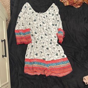 white romper with color